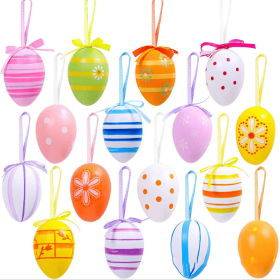 Easter Hanging Eggs, Multicolored Plastic Egg Tree