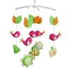Baby Crib Mobile Pink Birds Green Trees Apple Flowers
