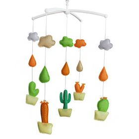 Baby Crib Mobile Green Orange Cactus