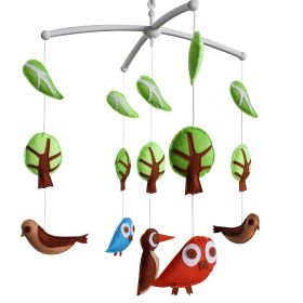 Baby Crib Mobile Birds Trees