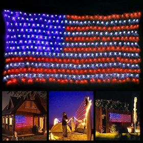 4th July Flag Lights Super Bright LEDs; Waterproof LED US Flags