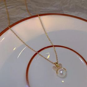 Bunny Rabbit Faux Pearl Pendant Necklace