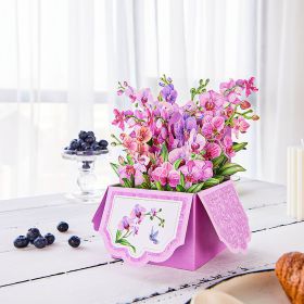 Orchids Pop-Up Card Flower Box Home Decor Mother`s Day