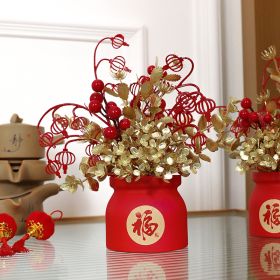 New Year spring festival pots; artificial flowers plants festival pots