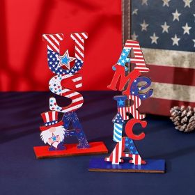 1pc Wooden Decorations; Independence Day Decorations
