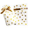 Drawstring Bags Gold Polka Dot White Gift Wrapping Bags