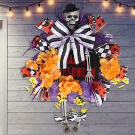 Halloween Skull Door Hanging Flower Garland Horror Party