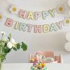 Daisies Macaroon Happy Birthday Party Flags Decoration