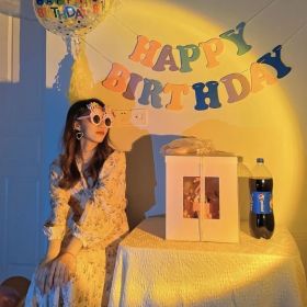 Banner Bunting Desain Tulisan Happy Birthday
