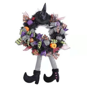 Halloween Decor Wreath Hanging Witch Legs