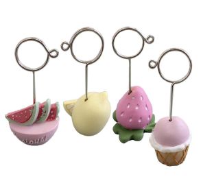Card Photo Holders Resin Fruits Pattern