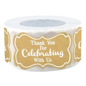 Kraft  Thank You For Celebrating with Us Stickers Wedding Party Favor