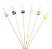 100 Pcs Bamboo Fruit Picks Fancy Cocktail Sticks Appetizer Toothpicks [I]