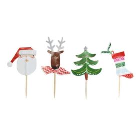 Disposable Cocktail Picks Cupcake Stick Decorative Christmas Party