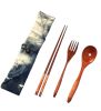 Convenient and Practical Wooden Tableware Travel Cutlery Set