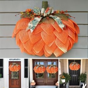 1pc  Thanksgiving Pumpkin Cloth Flower Wreath Courtyard Decoration