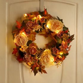 Thanksgiving Peony Maple Leaf Wreath Decorative Flowers