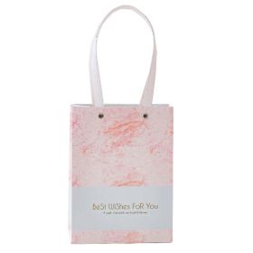 Marble Kraft Paper Gift Bags Boutique, Pink Party Favor Bags