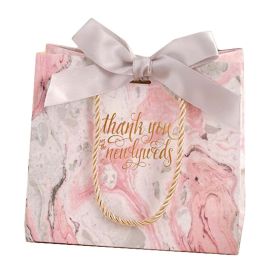 Pink Marble Kraft Paper Gift  Party Favor Bags Boutique Bags