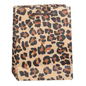 10 Pcs Leopard Print Kraft Paper Gift Bags Party Favor Bags