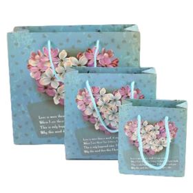 1 Set Heart Flower Kraft Paper Gift Bags for Birthday Party