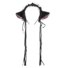 Black Lace Maid Cat Ears Headband Cosplay