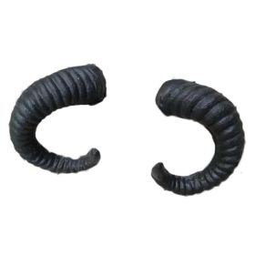 Black Plastic Sheep Horn Hair Clip Cosplay Headdress Gothic