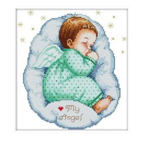 Stamped cross stitch kits baby boy nursery room decor shower