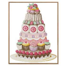 Stamped Cross Stitch Kits DIY Embroidery Kits Needlework Birthday Cake