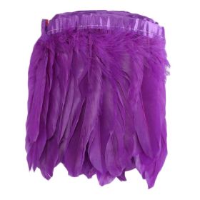 Costume Purple Goose Feathers Trim Fringe DIY Dress