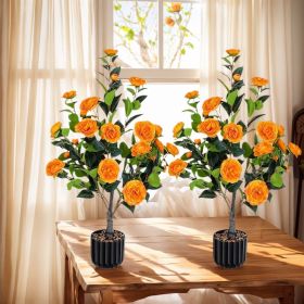 Artificial Camellia Tree 2 Pack, 36"Faux in a Pot
