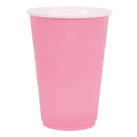 Celebrate Disposable Plastic Party Cups, Lovely Pink, 16 oz
