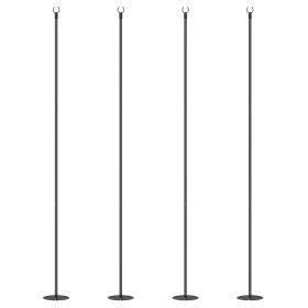 String Light Poles for Outside Hanging, Steel Lighting Stand