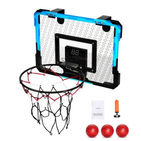Kids Basketball Hoop, Mini Basketball Goal with Electronic Scoreboard, Over The Door Basketball Hoop with Scoring & Music Accompaniment Functions