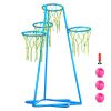 Kids Basketball Hoop, 4-Hoop Child Basketball Hoops, Portable Basketball Stand with Adjustable Heights and 3 Balls
