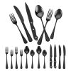 48-Piece Black Silverware Set with Steak Knives