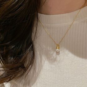 Lxalry Handmade Imitation Light Bulb Pearl Pendant Necklace