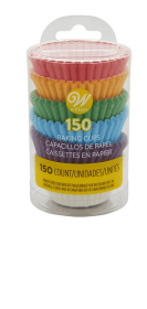 Wilton Bold Tones Mini Cupcake Liners, 150-Count, Assorted Colors