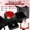 Preserved Real Rose Gift Box with Heart Necklace