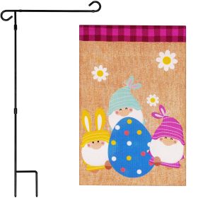 Combo Pack Garden Flag Stand Black  Easter Decoration