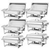 Rectangle Chafing Dish, 9 Qt 6 Pack Stainless Steel Dish