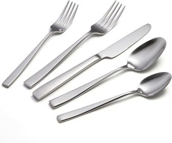 40 Piece Silverware Sets with Unique Handles