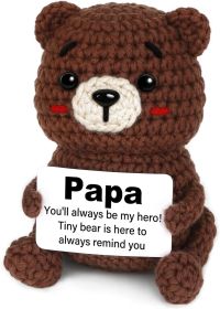 Papa Gifts, Handmade Positive Crochet Bear Decor, Father Day