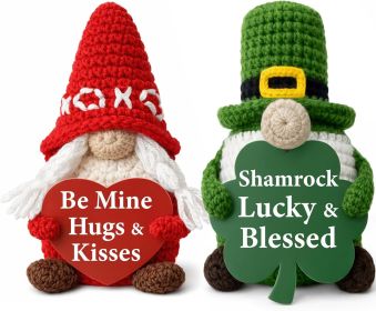 St Patricks Day Love Lucky Crochet Holiday Gnomes