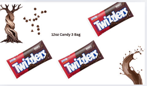 TWIZZLERS Chocolate Twists Chewy Licorice Style Candy