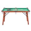 Folding Pool Table, 4.5 ft Portable Billiards Tables, Foldable Space-Saving Entertainment Game Set Includes Ball, Cue, Rack, Chalk, Brush