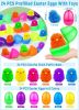 24 Pack Prefilled Easter Eggs with Chick LED Puffer Balls