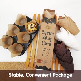 Natural Tulip Cupcake Liners for Baking Cups Unbleached