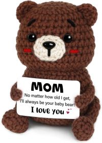Birthday Gifts for Mom, Handmade Positive Crochet Bear Decor