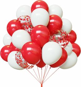 Red and White Balloons, 67pcs Red Confetti Balloon, Birthday
